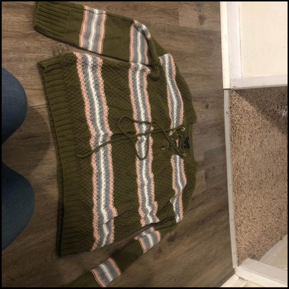 cute tie in front sweater